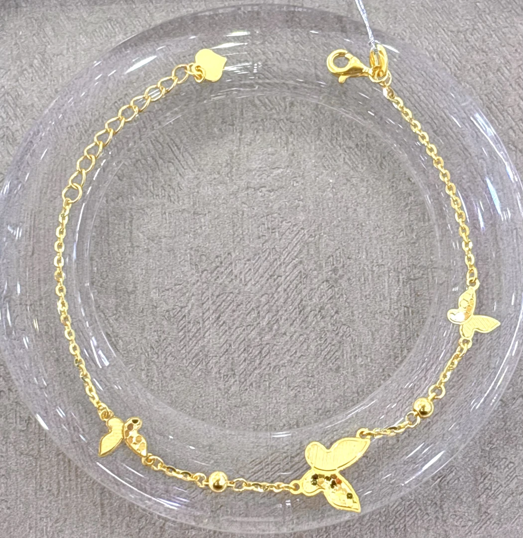 1足金百搭5G蝴蝶手链3.76g