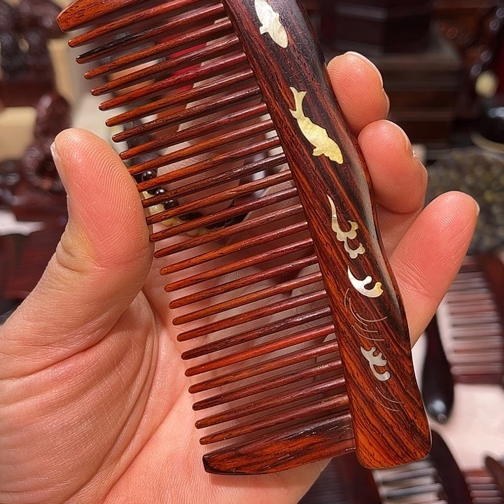 红酸枝木类红木插齿梳子