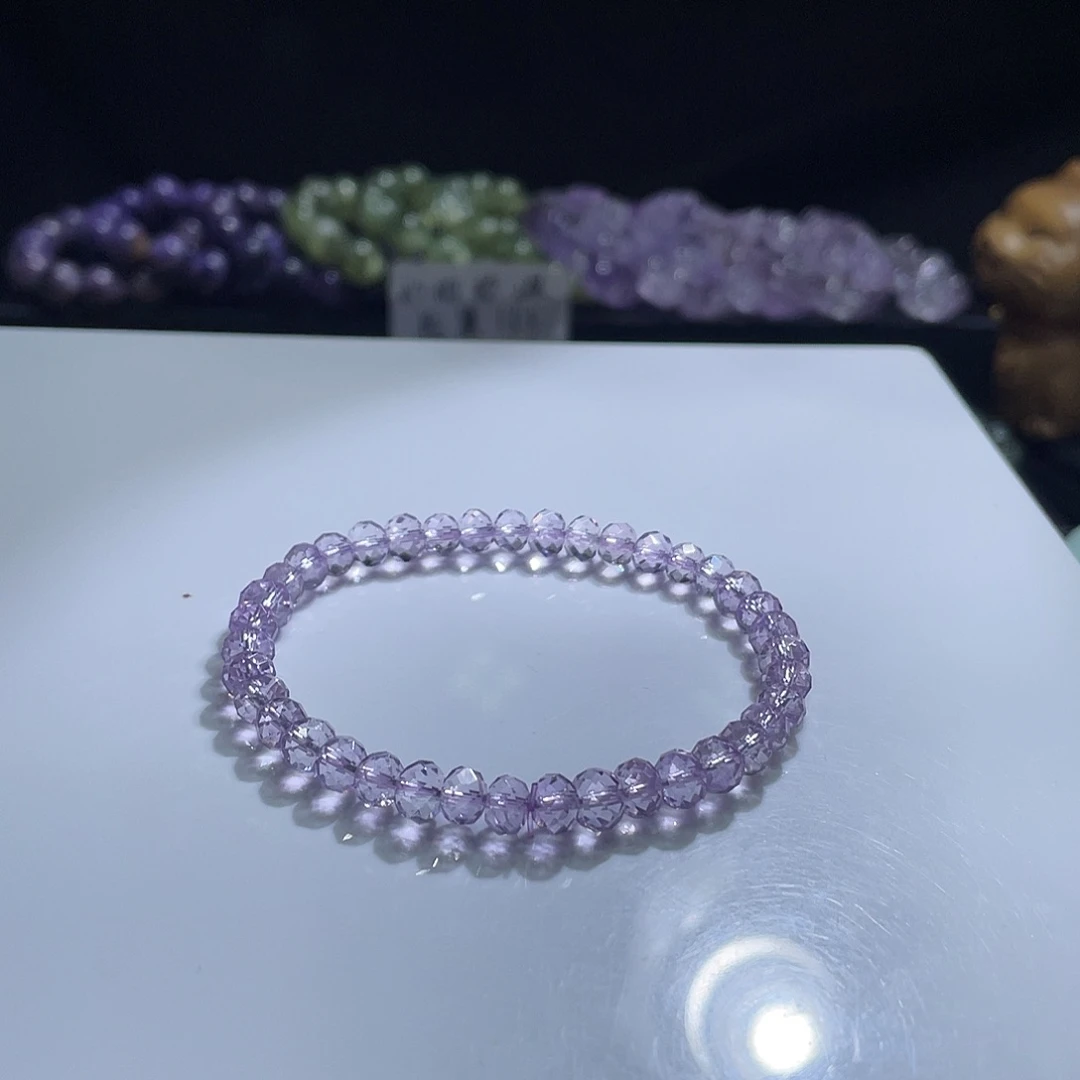 手链水晶未镶嵌紫水晶算盘切56元