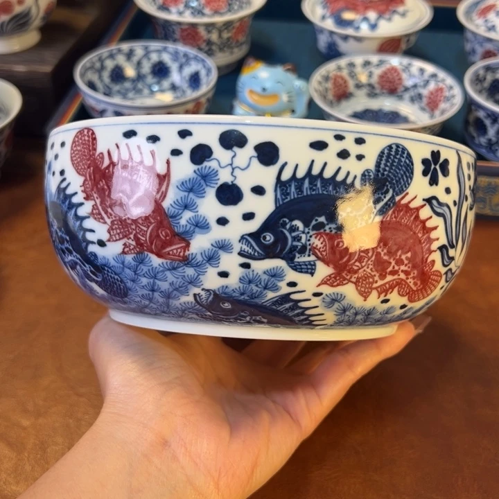 烟***火瓷片景德镇陶瓷手工手绘