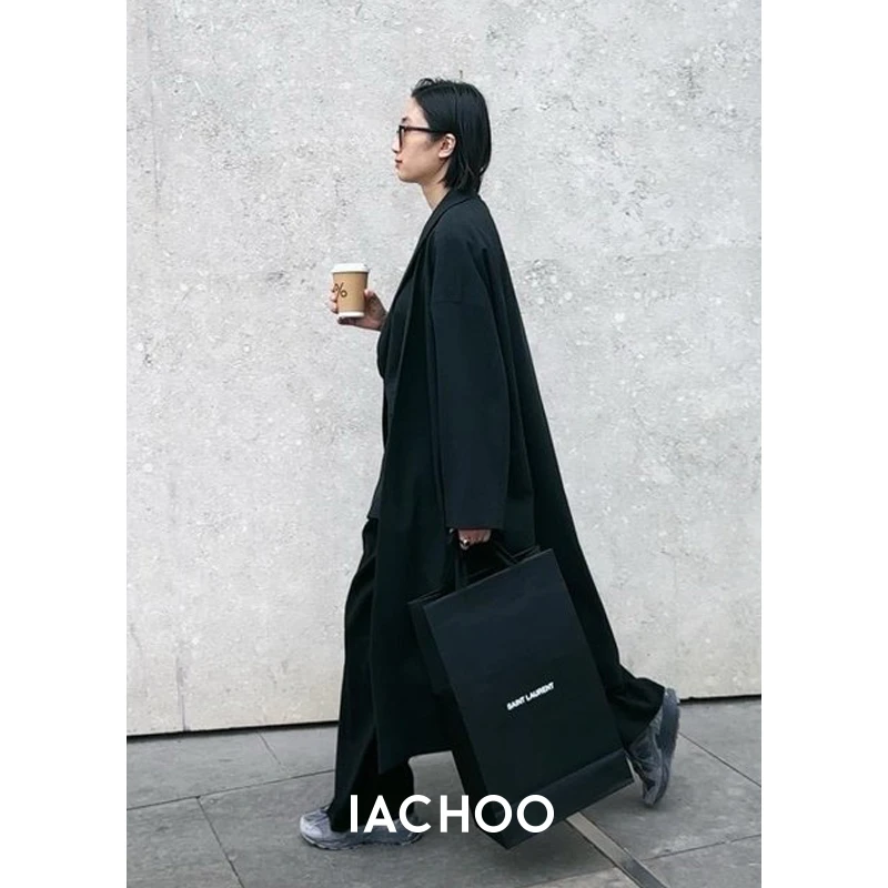 IACHOE长款赫本风西装3521509002休闲毛呢