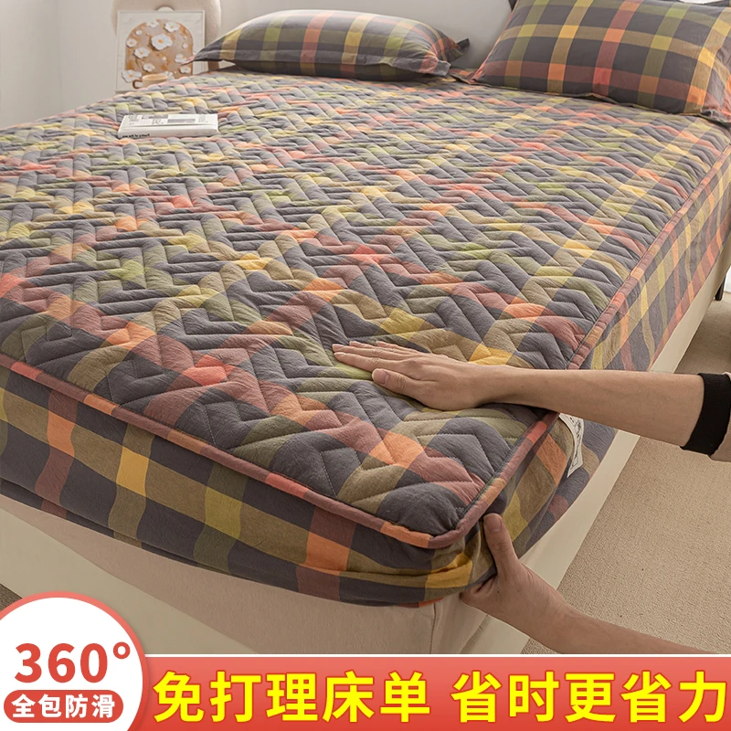 美洋A类母婴级新款磨毛夹棉床笠套件亲肤加厚防滑隔脏床垫保护罩