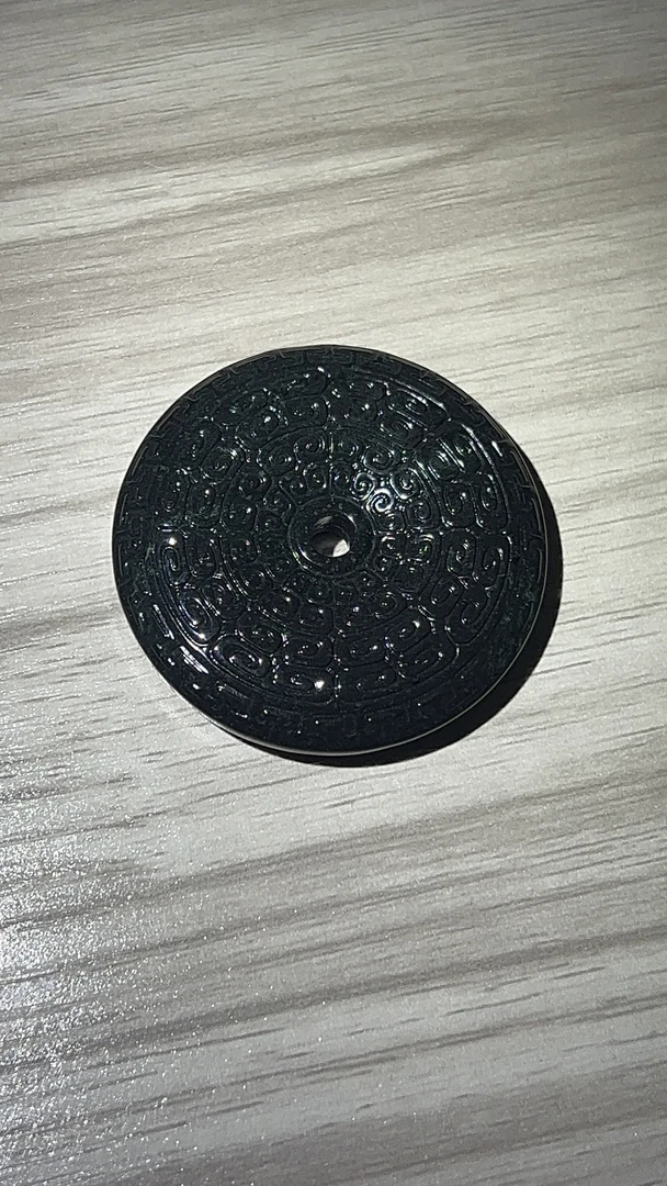 天然翡翠a货墨翠平安扣