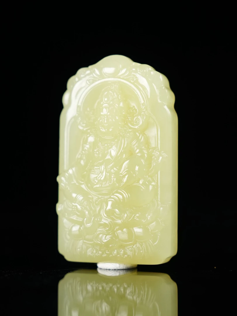 新品和田玉精品黄财神挂件【防拍】