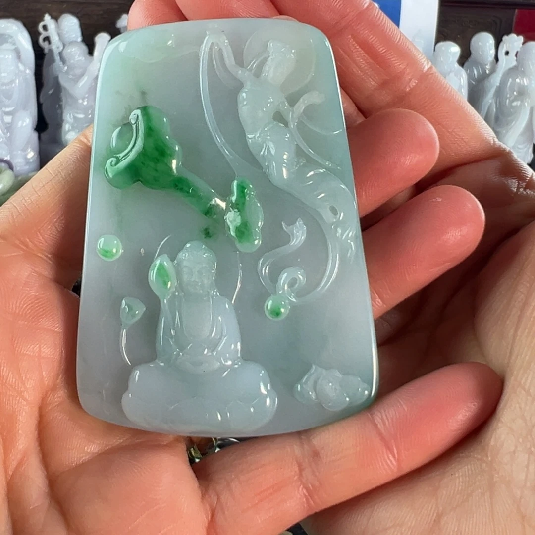 翡翠未镶嵌颈饰天然翡翠挂件