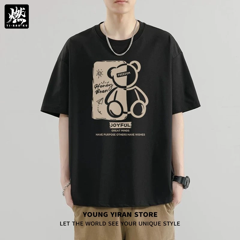 印花国潮美式重磅纯棉宽松短袖T恤男夏季女新款潮流百搭日常半袖