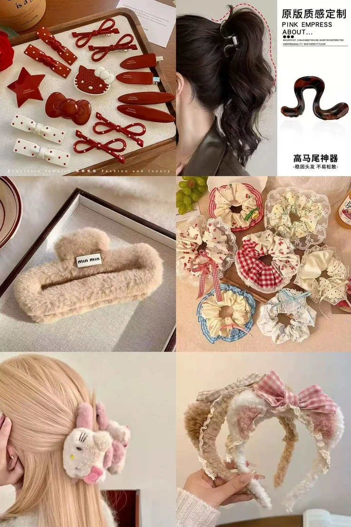(直播挖)挖一挖小勺子可爱少女侧边刘海夹发夹洗脸巾