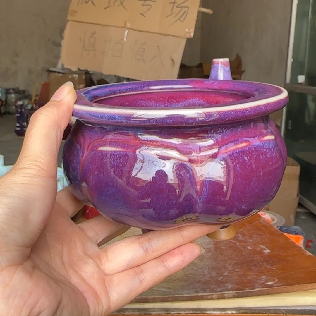 陶摆件郑家钧窑摆件微瑕