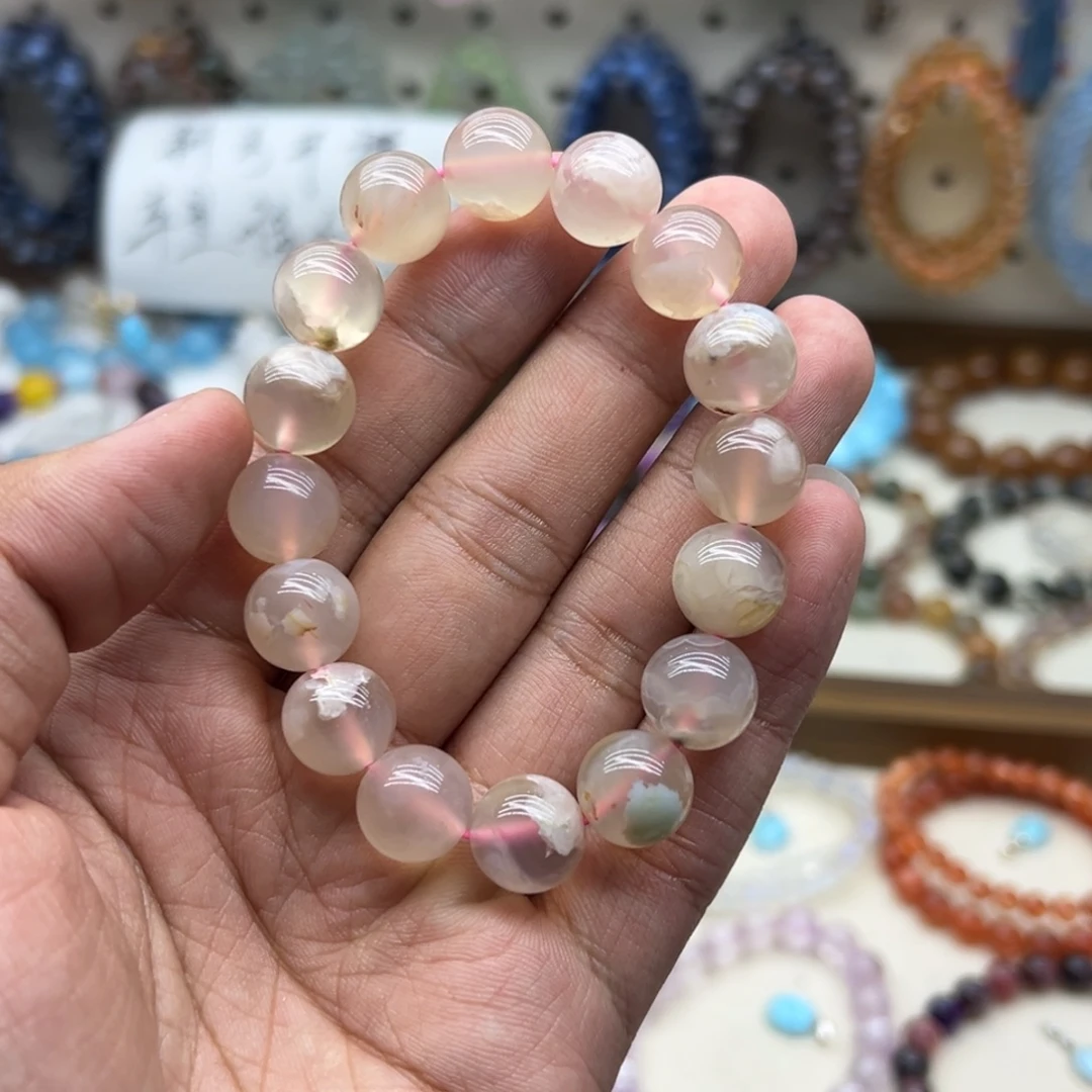 手链未镶嵌水晶12.8咪樱花玛瑙