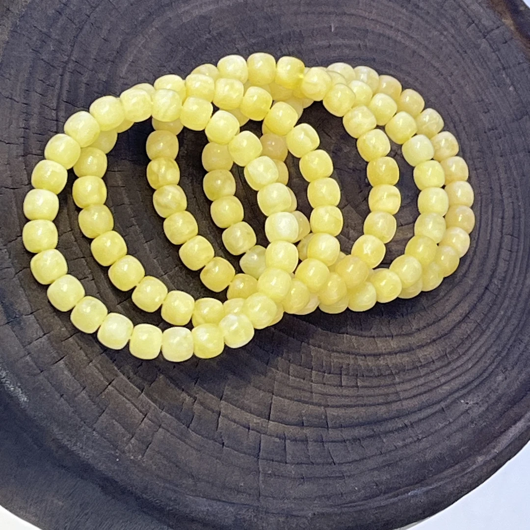 天然蜜蜡老型手串6mm+ 重4.9克左右 多样性发其一
