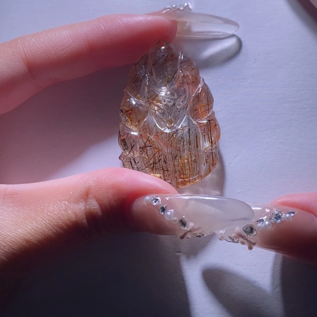 水晶手串未镶嵌黑金超七九尾狐