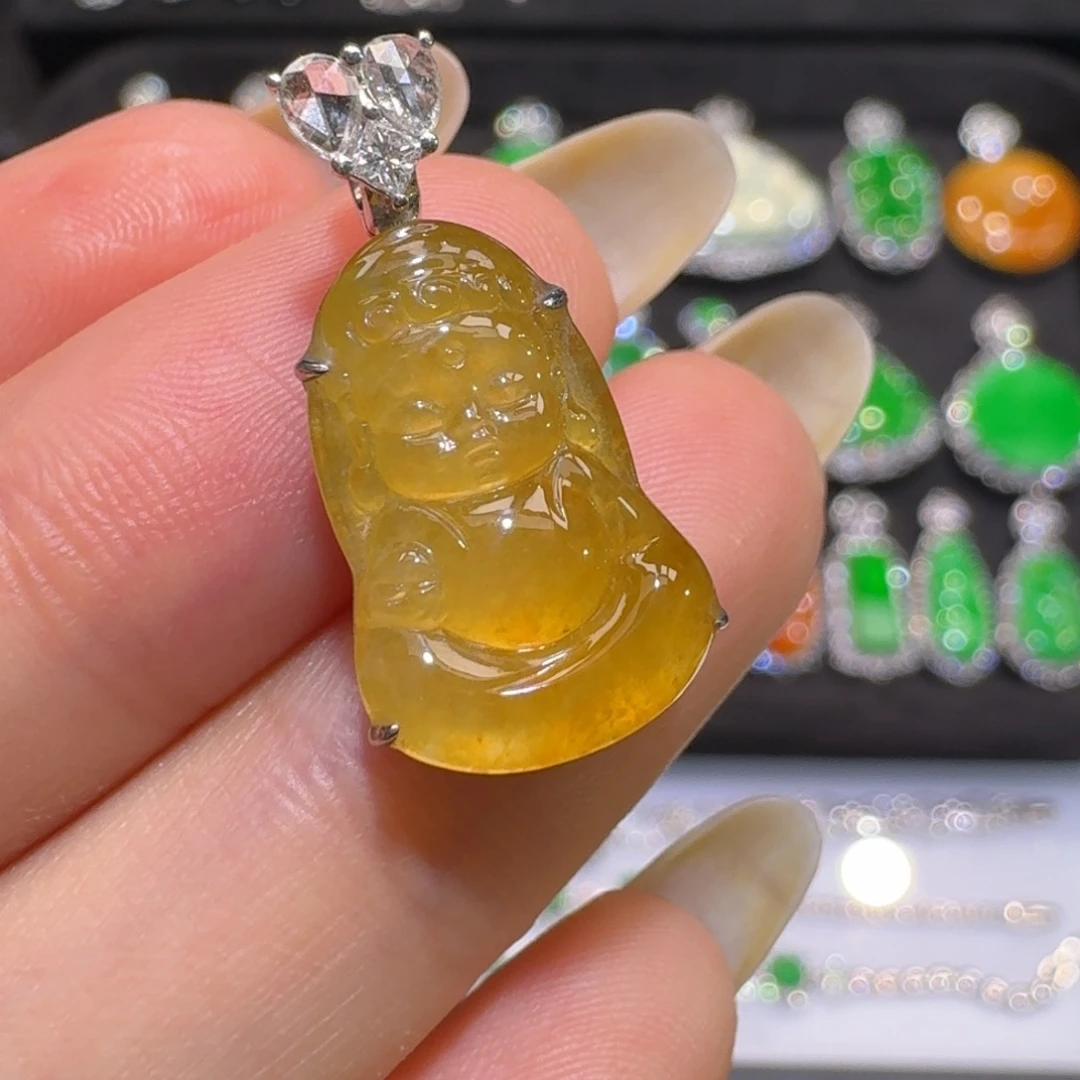 翡翠18K金镶嵌颈饰收到货48小时鉴赏期