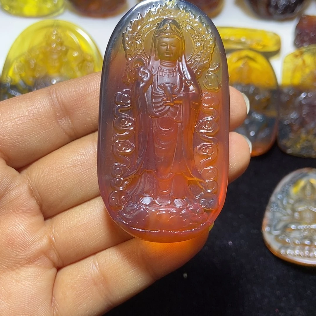 琥珀未镶嵌颈饰缅甸天然琥珀吊坠