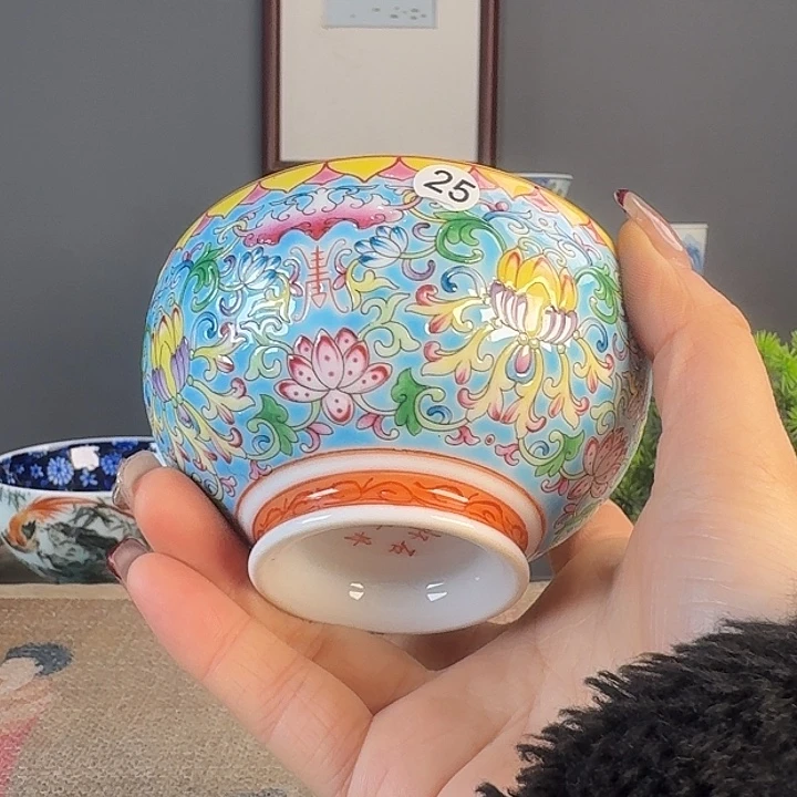 摆件景德柴烧多人茶杯