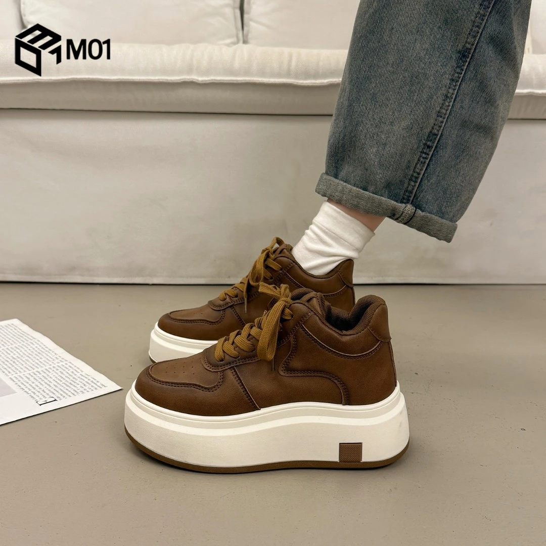 M01爆款厚底加绒高帮鞋女二棉板鞋超火新款秋冬季运动休闲小白鞋