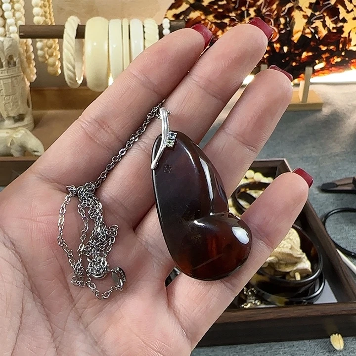 琉璃纯铜合金吊坠带证书