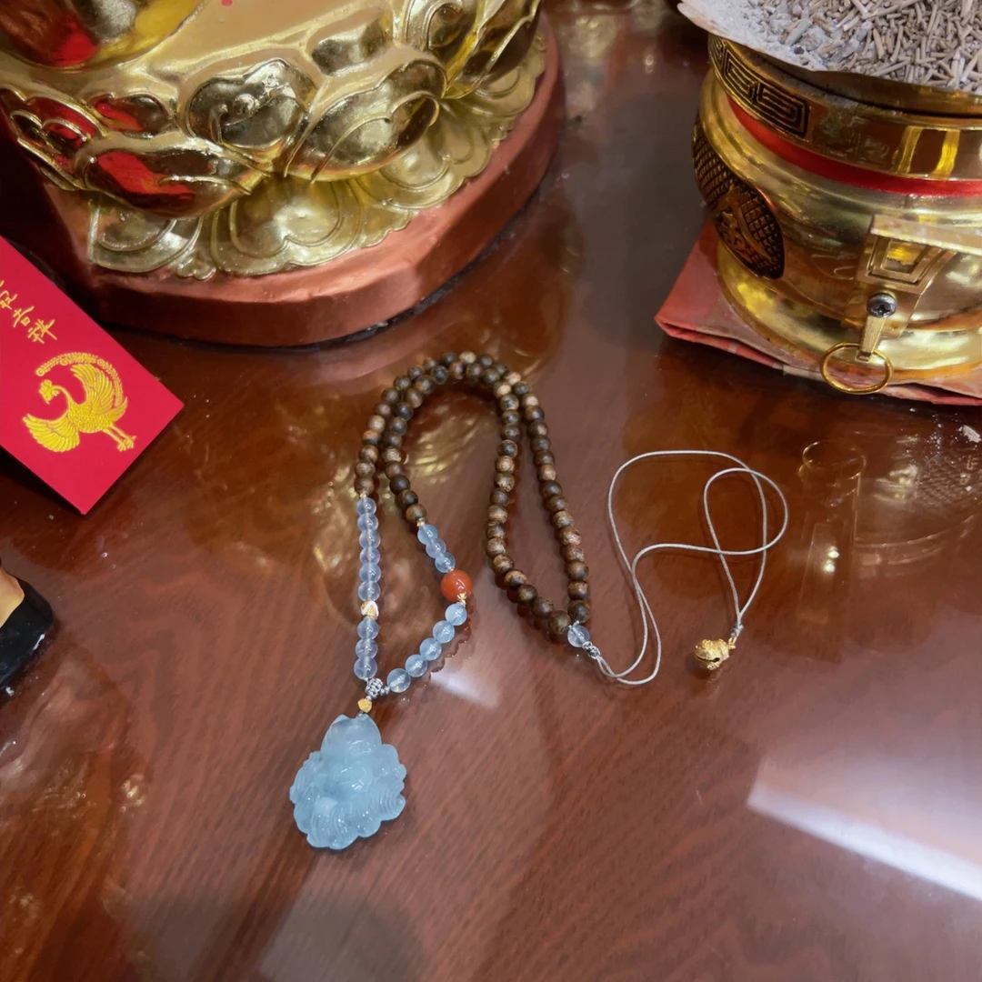 蓝宫调 老料海蓝凤九吊坠  十二年奉孤品 M529