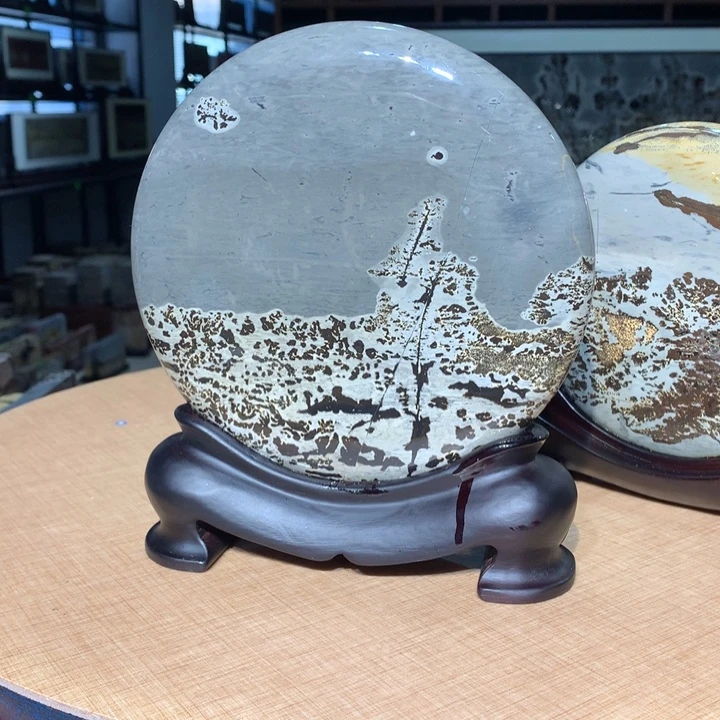 ，广西国画石摆件，收藏观赏