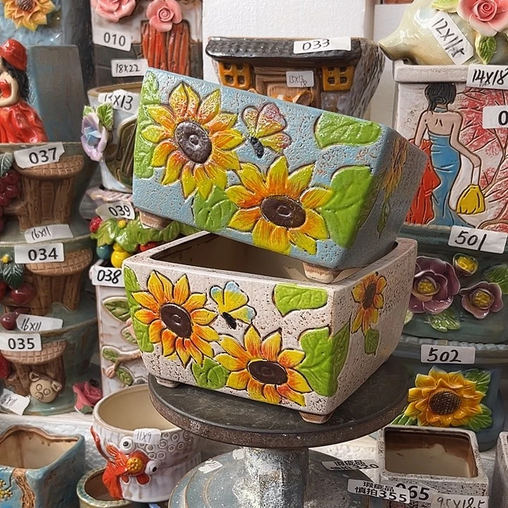 粗陶材质多肉花盆