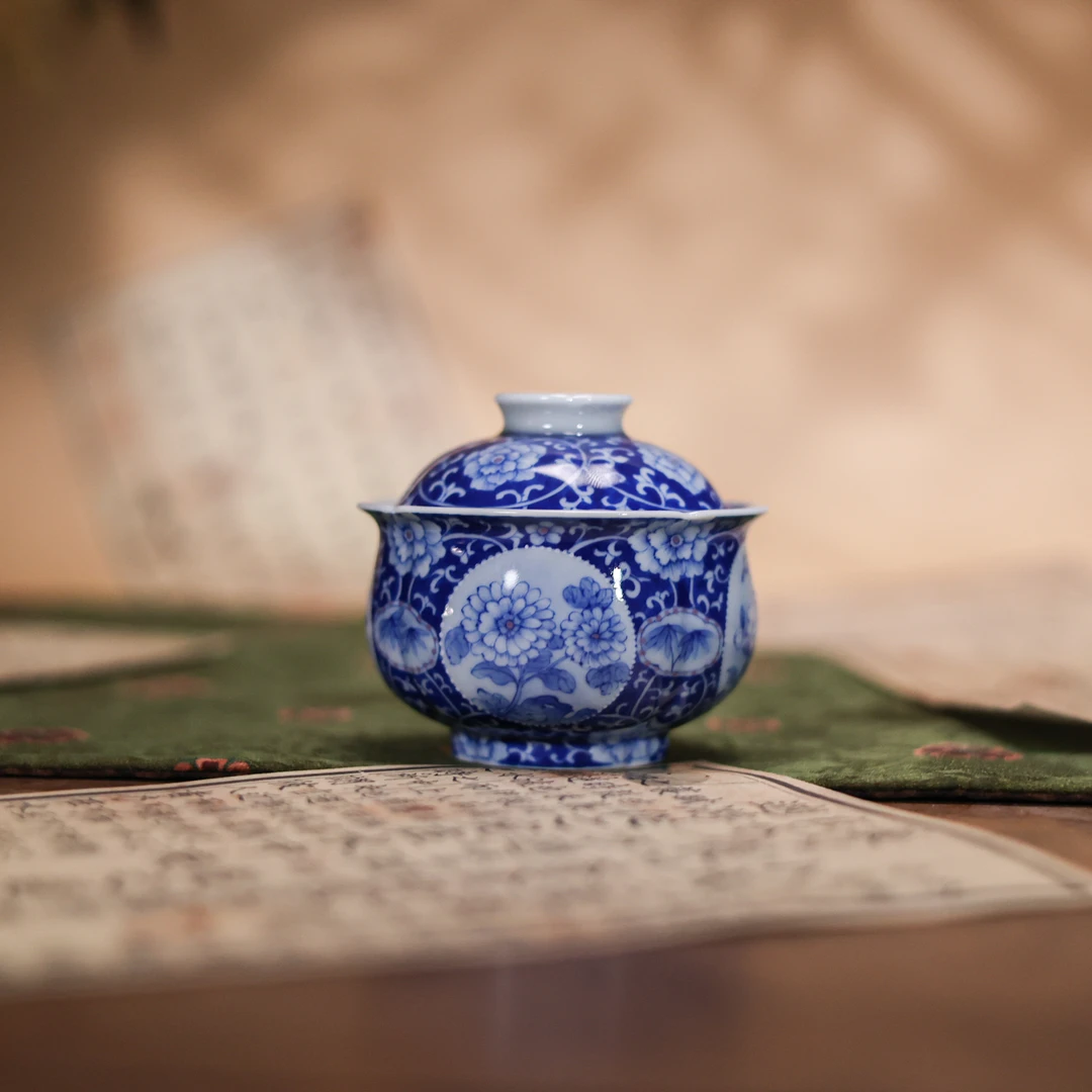 【三山拙垆】四季良辰-青樵轩-盖碗（青樵S0195）