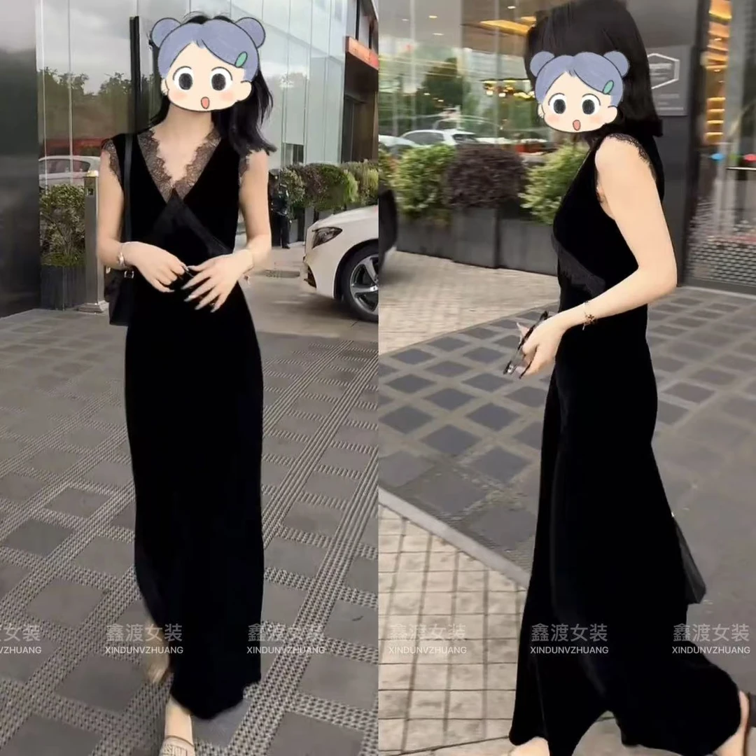 2025夏季新款时尚显瘦气质女士网红洋气连衣裙百搭款D9836