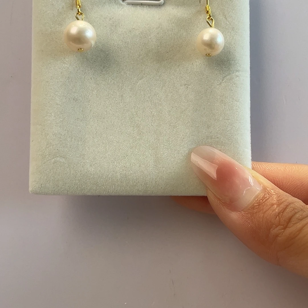 银S925镶嵌淡水珍珠耳饰