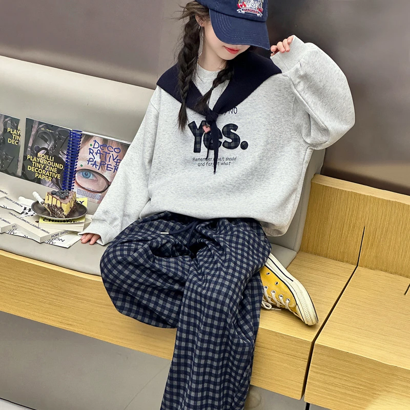女童秋装披肩卫衣2025新款韩系中大童洋气女孩