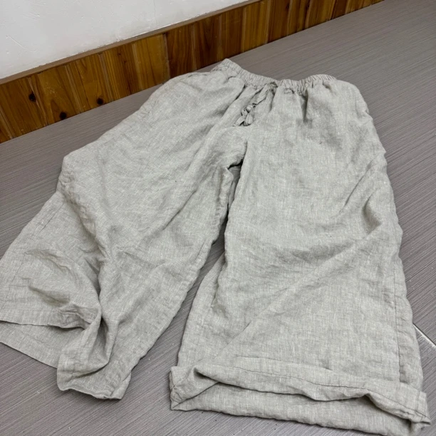 二囍古朴2504152 雨露亚麻阔腿裤