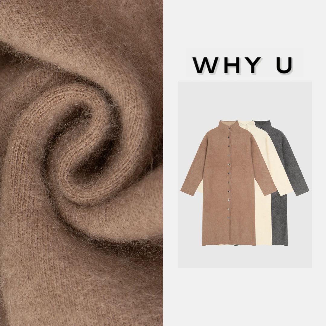WHY U-25SS秋冬重磅高级气质羊绒羊毛拉绒大衣【乔木】