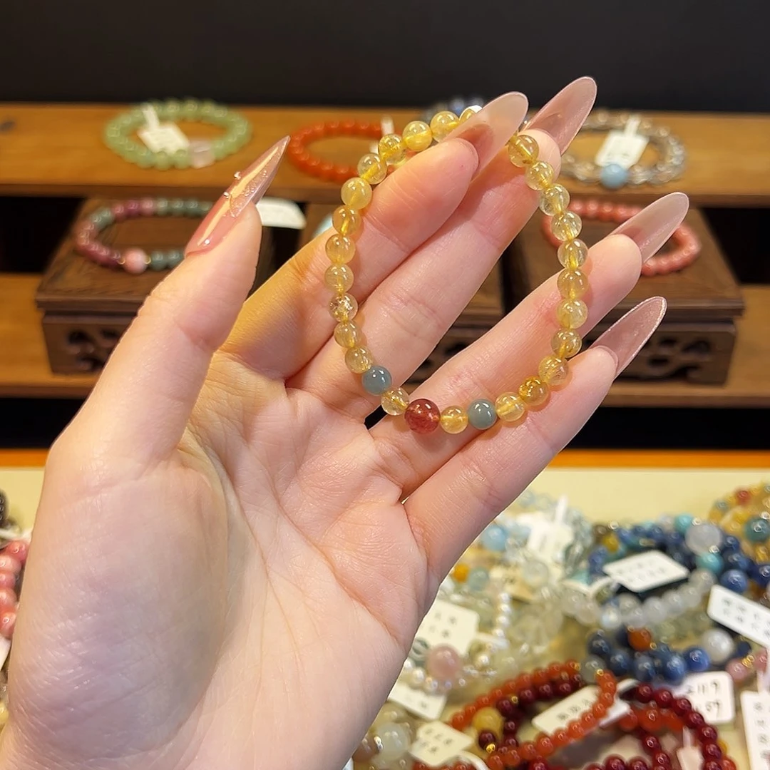 水晶手链银S925镶嵌金发3090