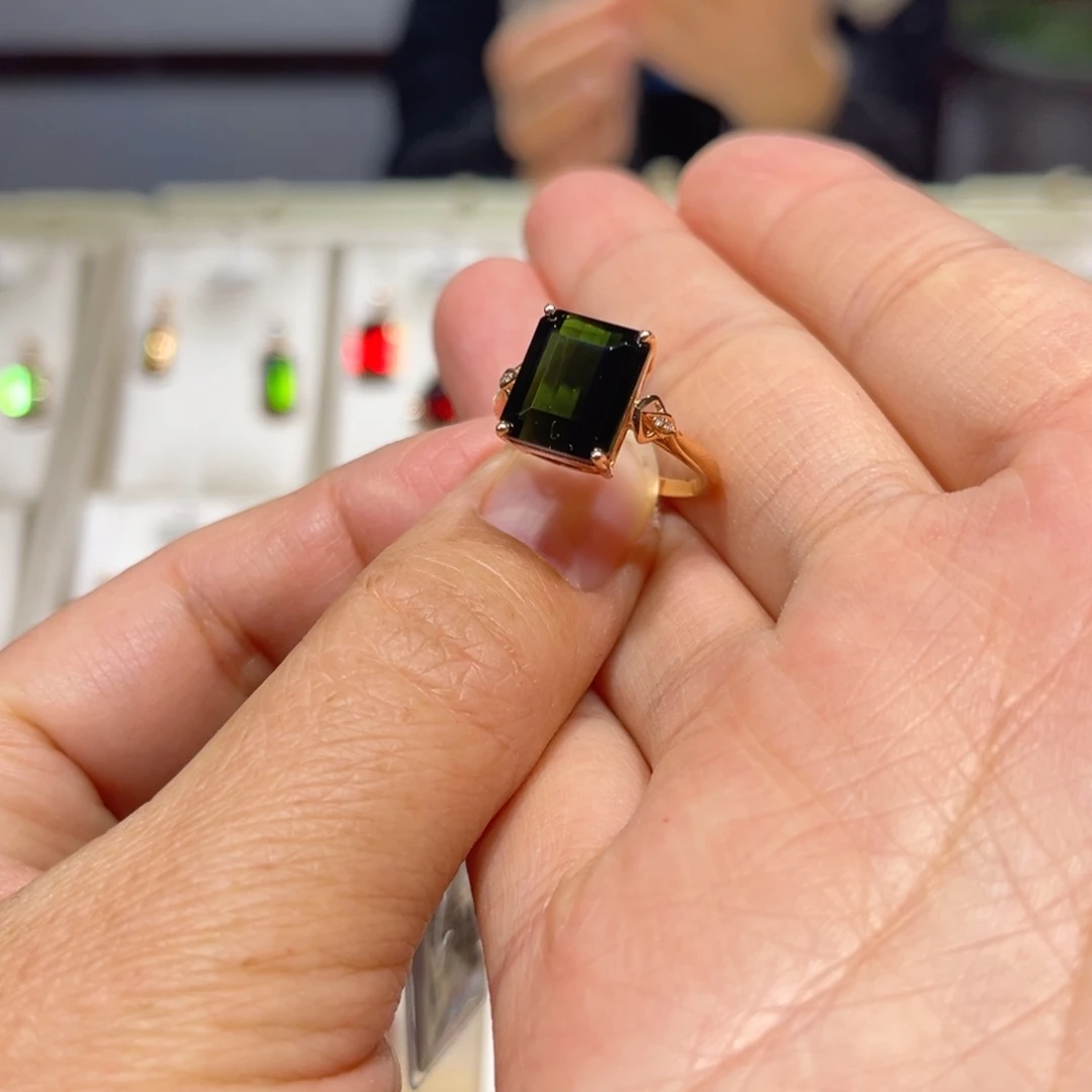 碧玺戒指18K金镶嵌@*戒指