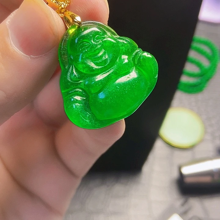 颈饰14K金镶嵌翡翠