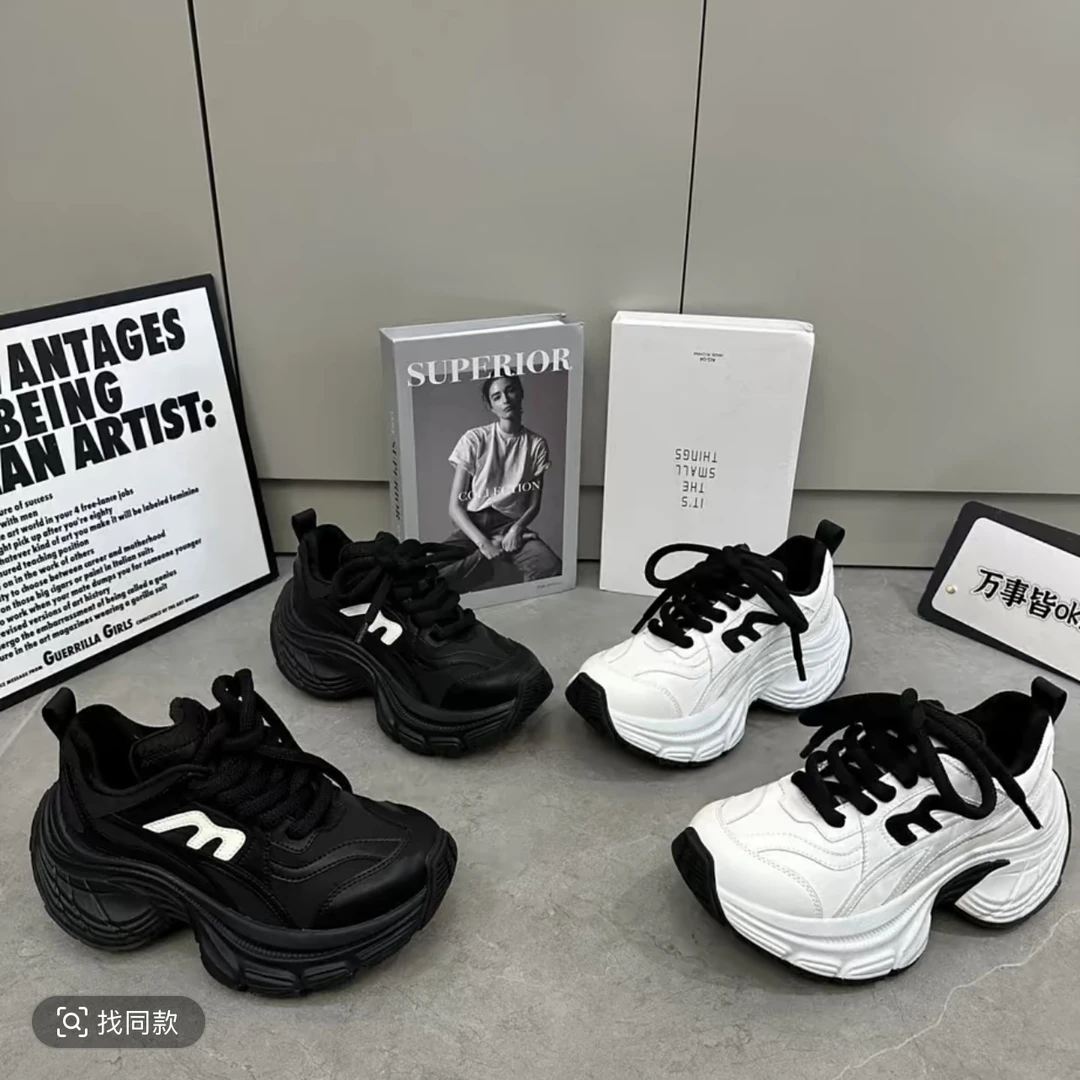 微风情书 欧货巴黎家百搭厚底增高显脚小休闲鞋运动鞋