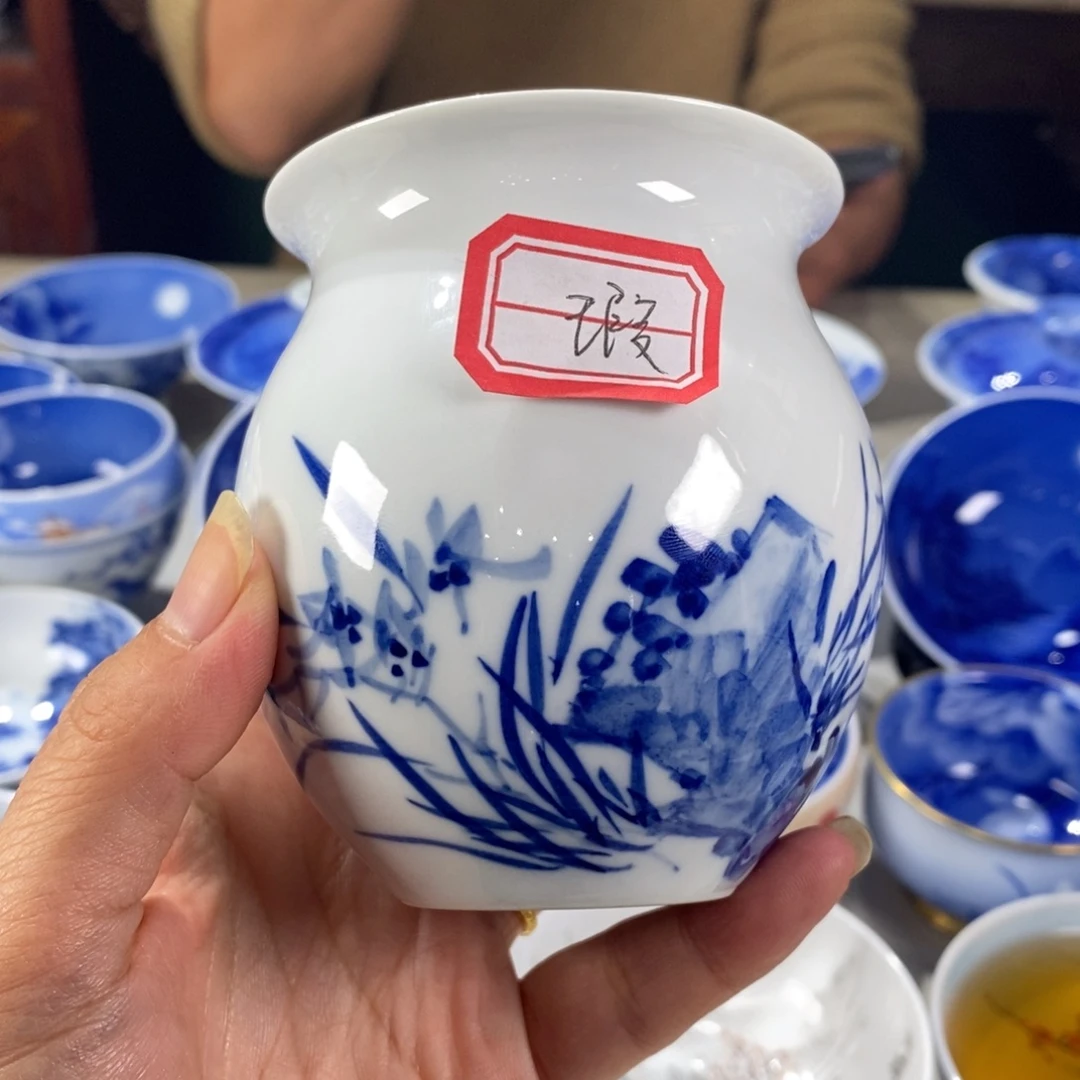 青花兰花主人杯杯