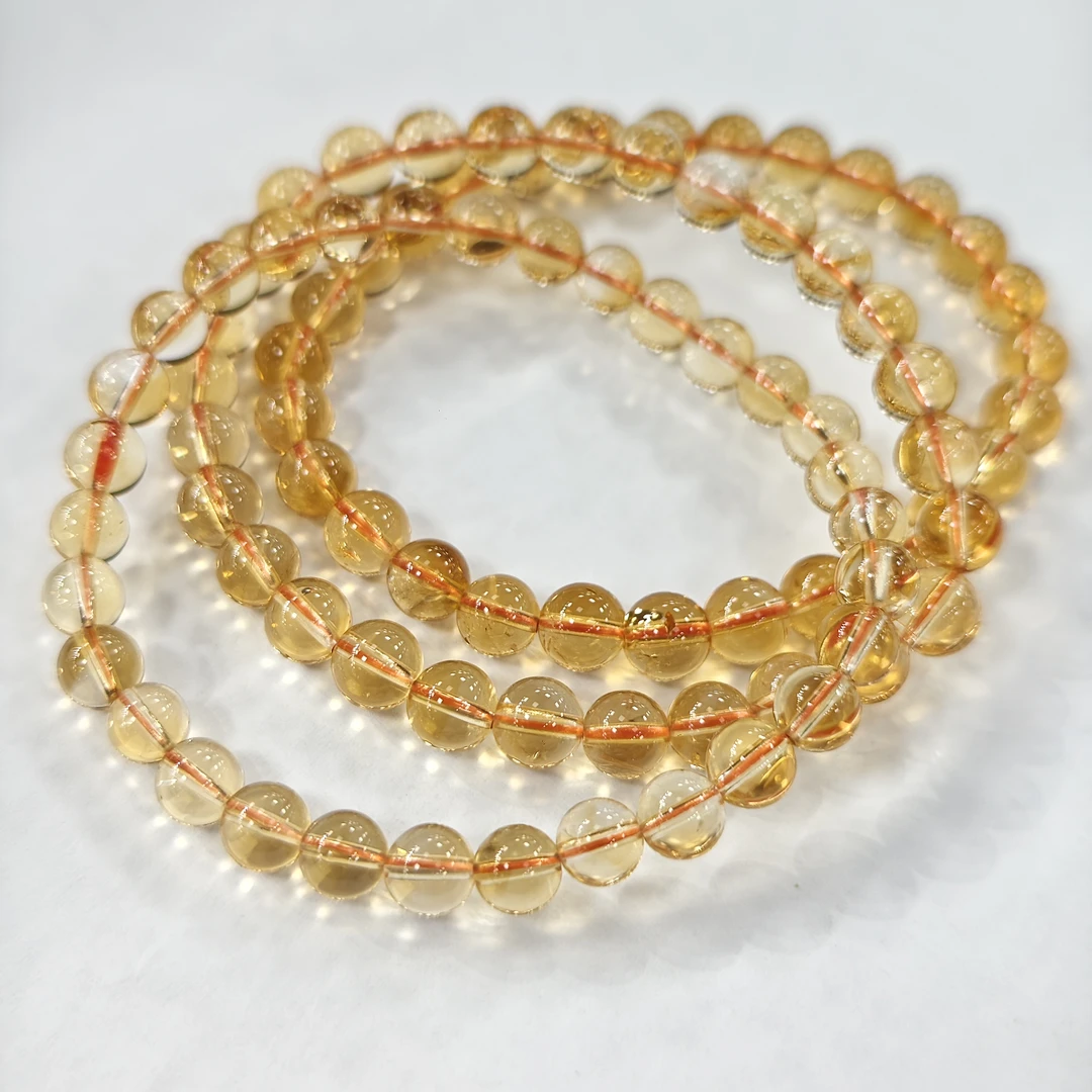 【书记甄选】天然黄水晶单圈手链 多样性发一件 约6mm 055LA