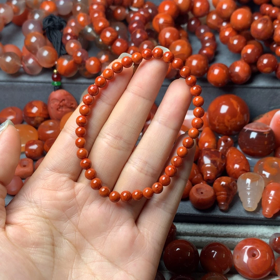 南红玛瑙未镶嵌配饰5.3mm原矿