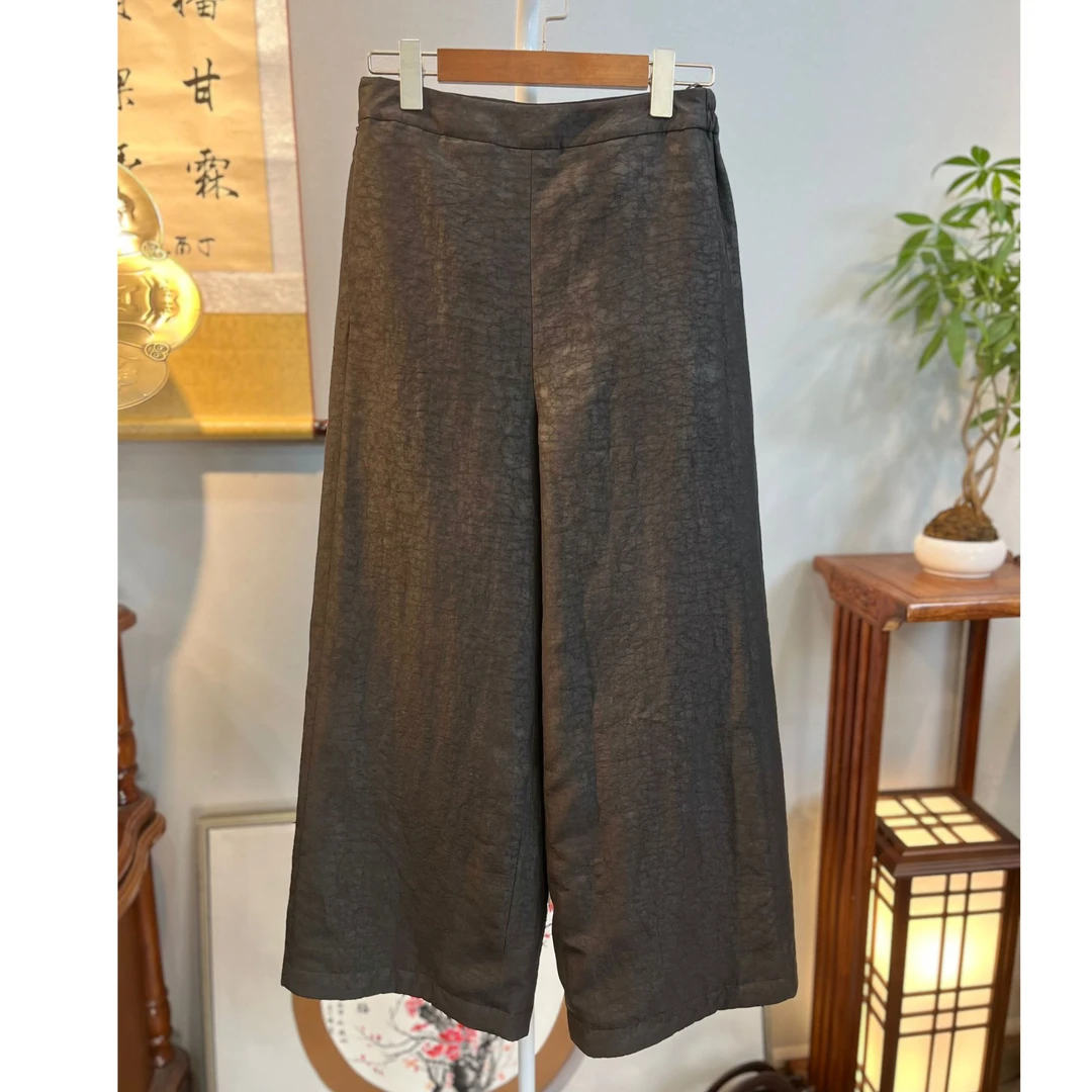 华族经典【墨羽】冬装显瘦夹棉加厚休闲裤子