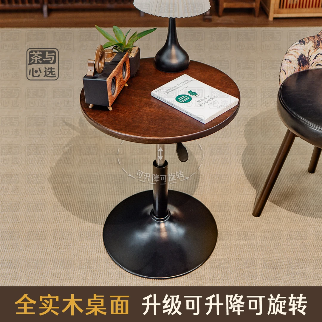 【升降边几】小茶几实木圆形小户型客厅简约沙发小边几可移动角几