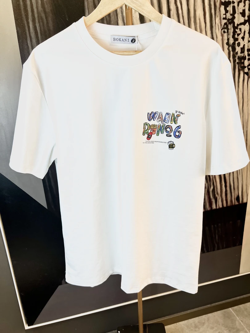 印花刺绣百搭夏季潮流春夏青年免烫短袖简约T恤宽松字母休闲白色