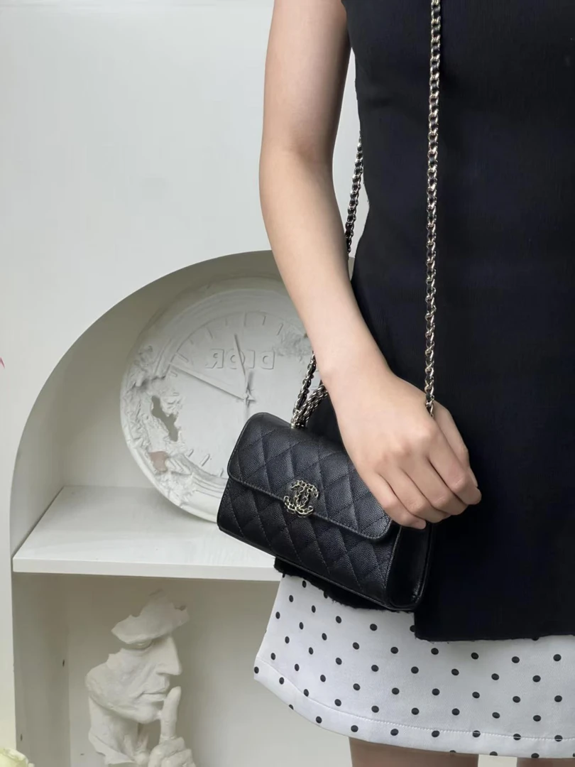 99新 Chanel/香奈儿  kelly黑金荔枝牛/优品