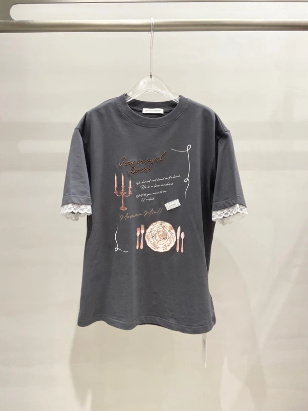 【SFF推荐】Journal Record25早春新款时尚圆领印花短袖T恤5814