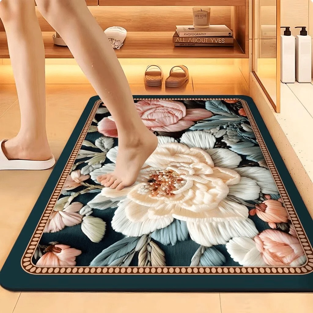 X211-2【60*90cm】硅藻泥地垫卫生间门口浴室防滑厕所玄关卧室毯