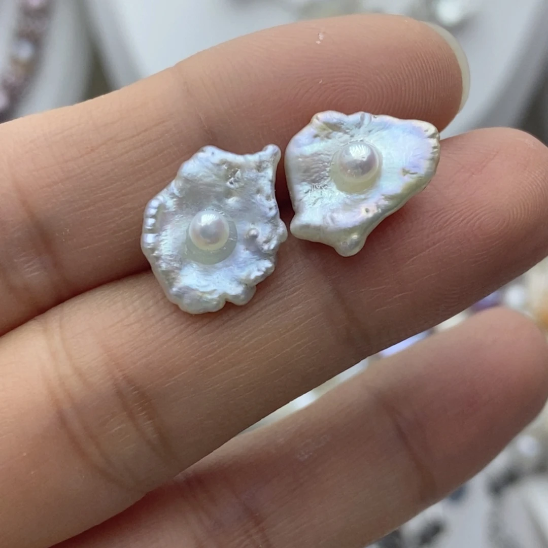 耳饰淡水珍珠银S925镶嵌