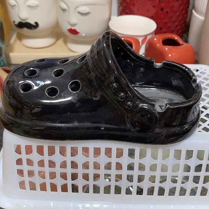 摆件陶盆有孔 微瑕介意勿拍