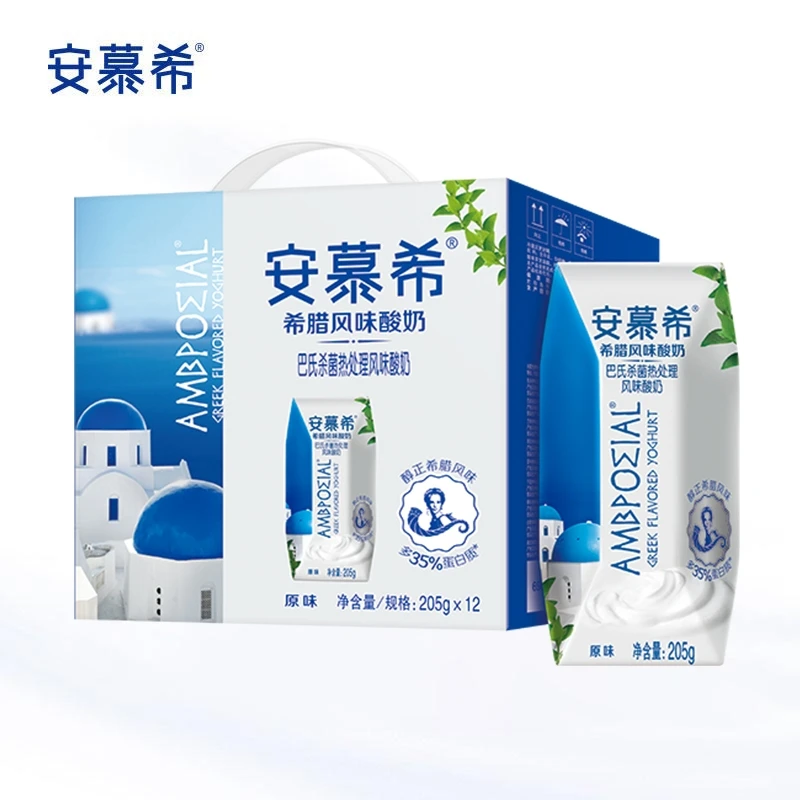【3月生产】伊利安慕希希腊风味酸奶原味 205g*12盒