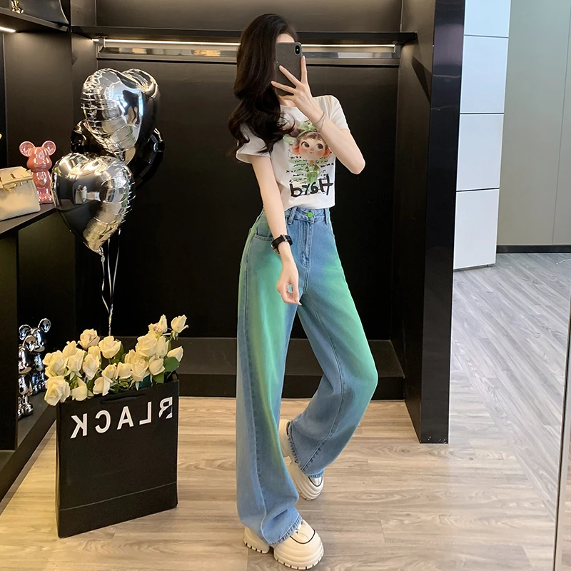 时尚休闲套装女2025新款时髦减龄短款上衣洋气显瘦牛仔裤两件套