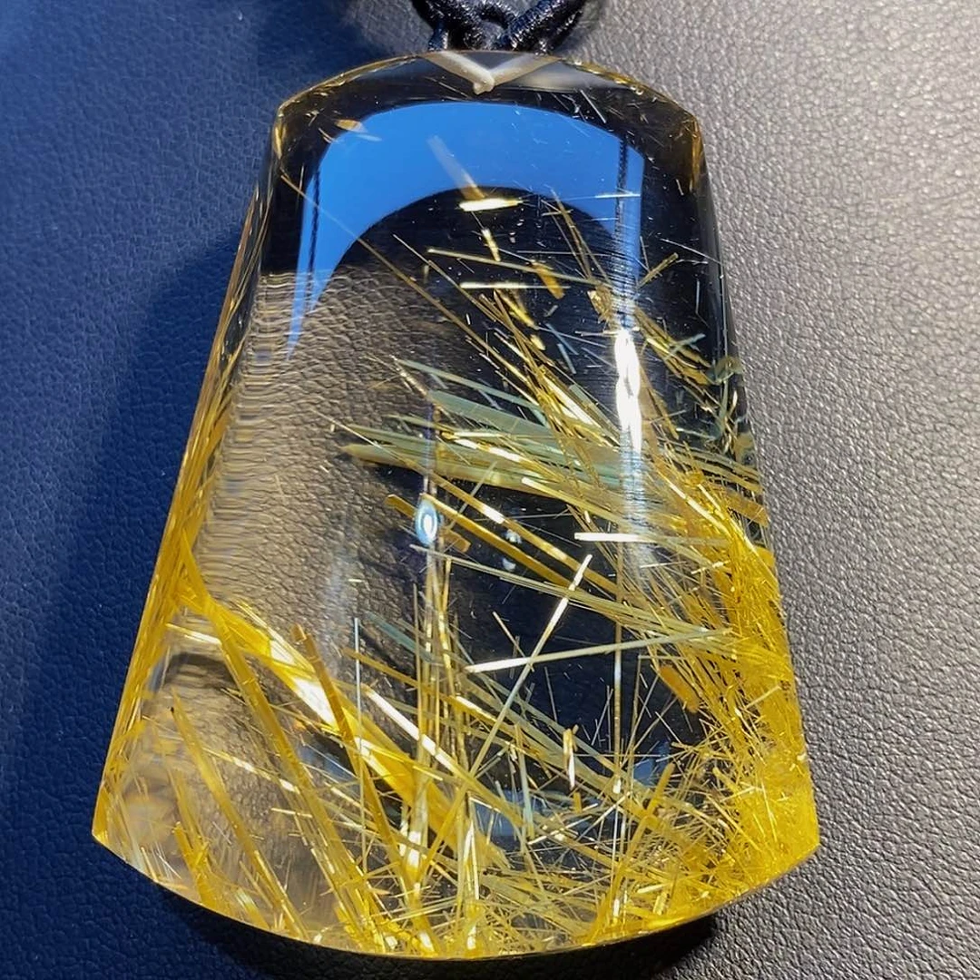 未镶嵌颈饰水晶天然净体钛晶白体黄钛大无事牌吊坠手把件