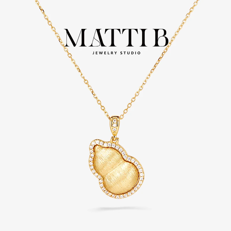 链子925银合成锆石 高级感拉丝葫芦吊坠女高端轻奢百搭项链女1974