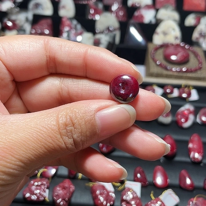 天然辰砂原矿红砂平安扣4.2克