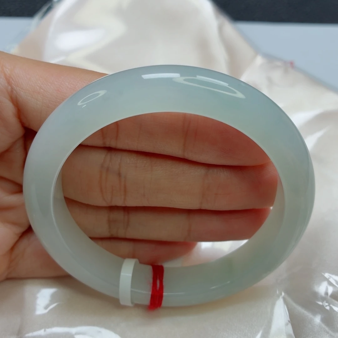 未镶嵌手镯翡翠老坑56圈冰胶果冻底010微瑕漏